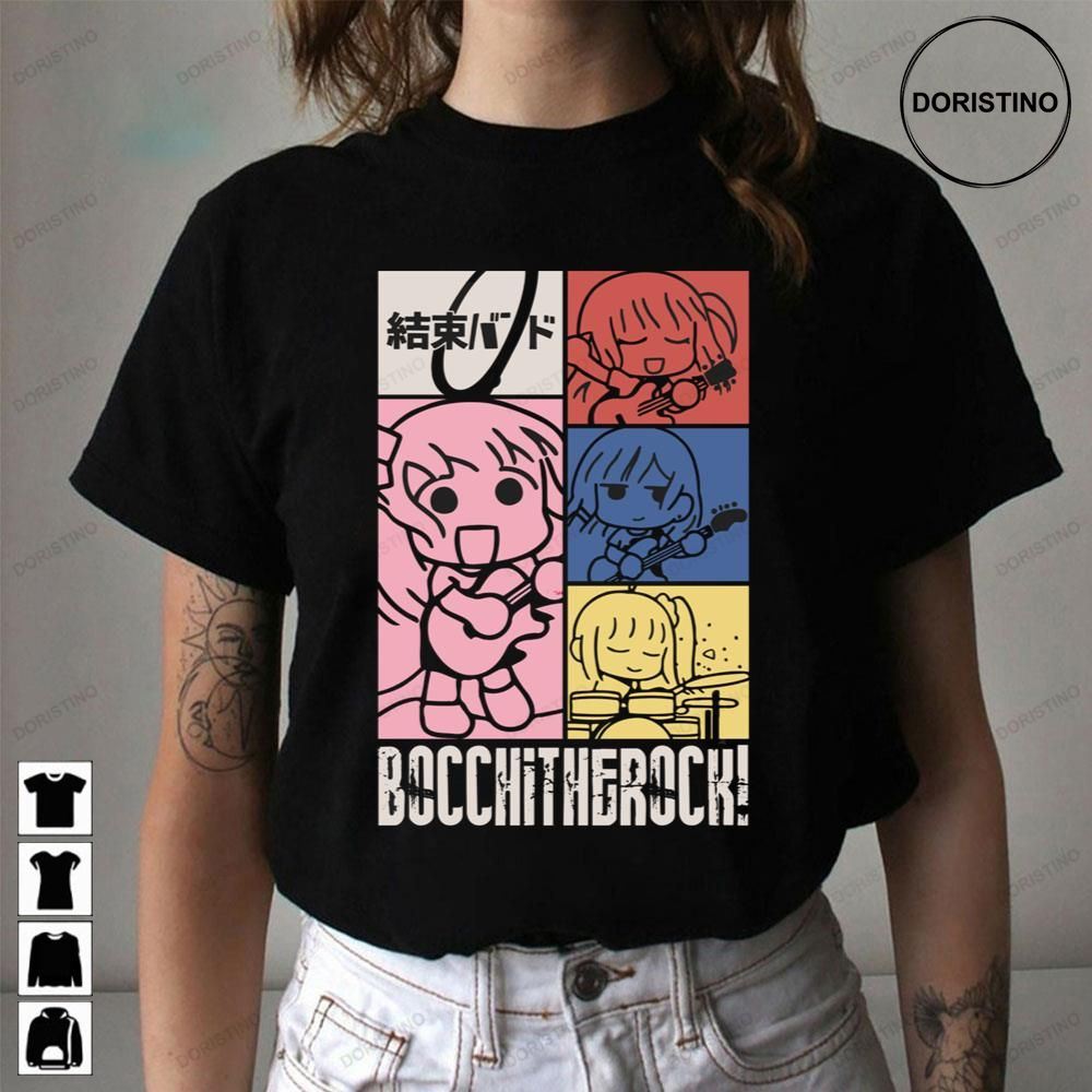 Cute Retro Hitori Gotoh Kita Ikuyo Nijika Ijichi Ryо̄ Yamada Bocchi The Rock Limited Edition T-shirts